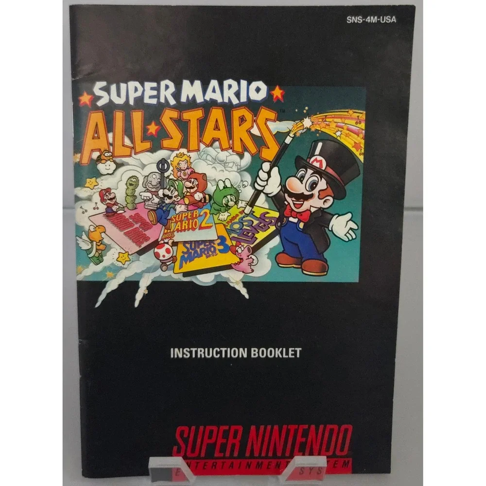 Nintendo SNS-4M-USA Super Mario All-Stars‎ SNES Game with Manual NTSC-U